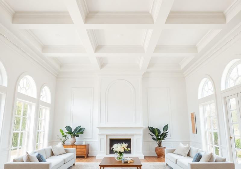 Coffered ceiling with crown molding